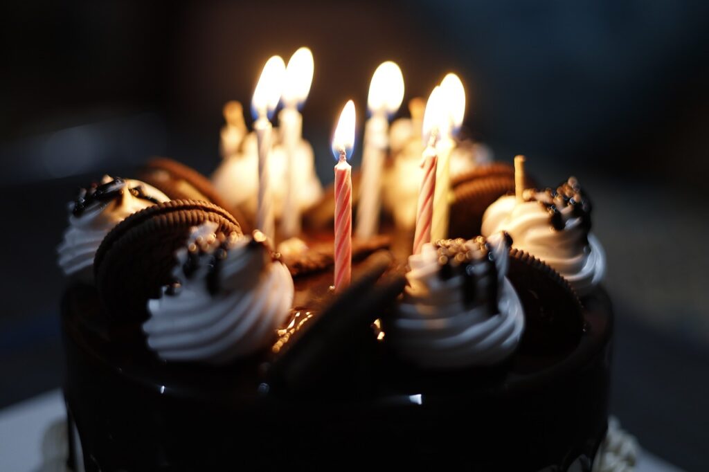 birthday cake, candles, celebration